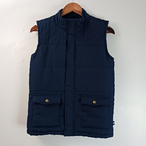 Crown & Ivy Kids Puffer Vest Size L Navy Blue Quilted Full Zip - Picture 1 of 7